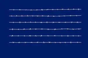 Barbed wire fence on Oklahoma ranch land