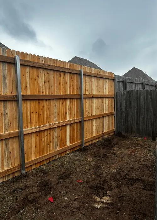 Metal panel privacy fencing at an Oklahoma City property
