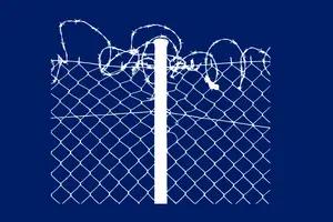 Temporary chain link fencing securing an Oklahoma construction site