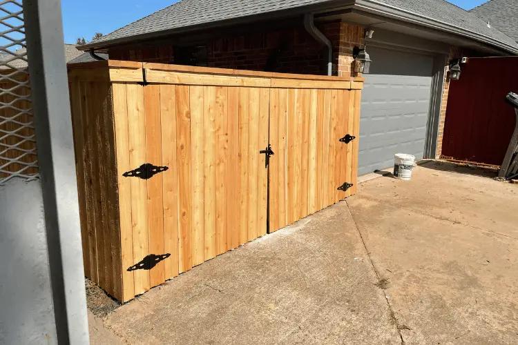 New cedar cap-and-trim privacy fence in the Oklahoma City metro