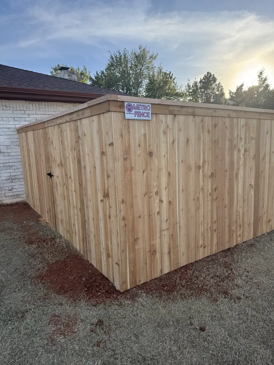 Cedar privacy fence installed by Metro Fence in the Oklahoma City metro