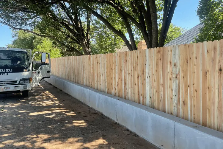 New residential wood privacy fence installed at an Oklahoma City home